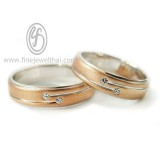 แหวนพิงค์โกลด์ แหวนคู่ แหวนเพชร แหวนแต่งงาน แหวนหมั้น - RC3033DPG